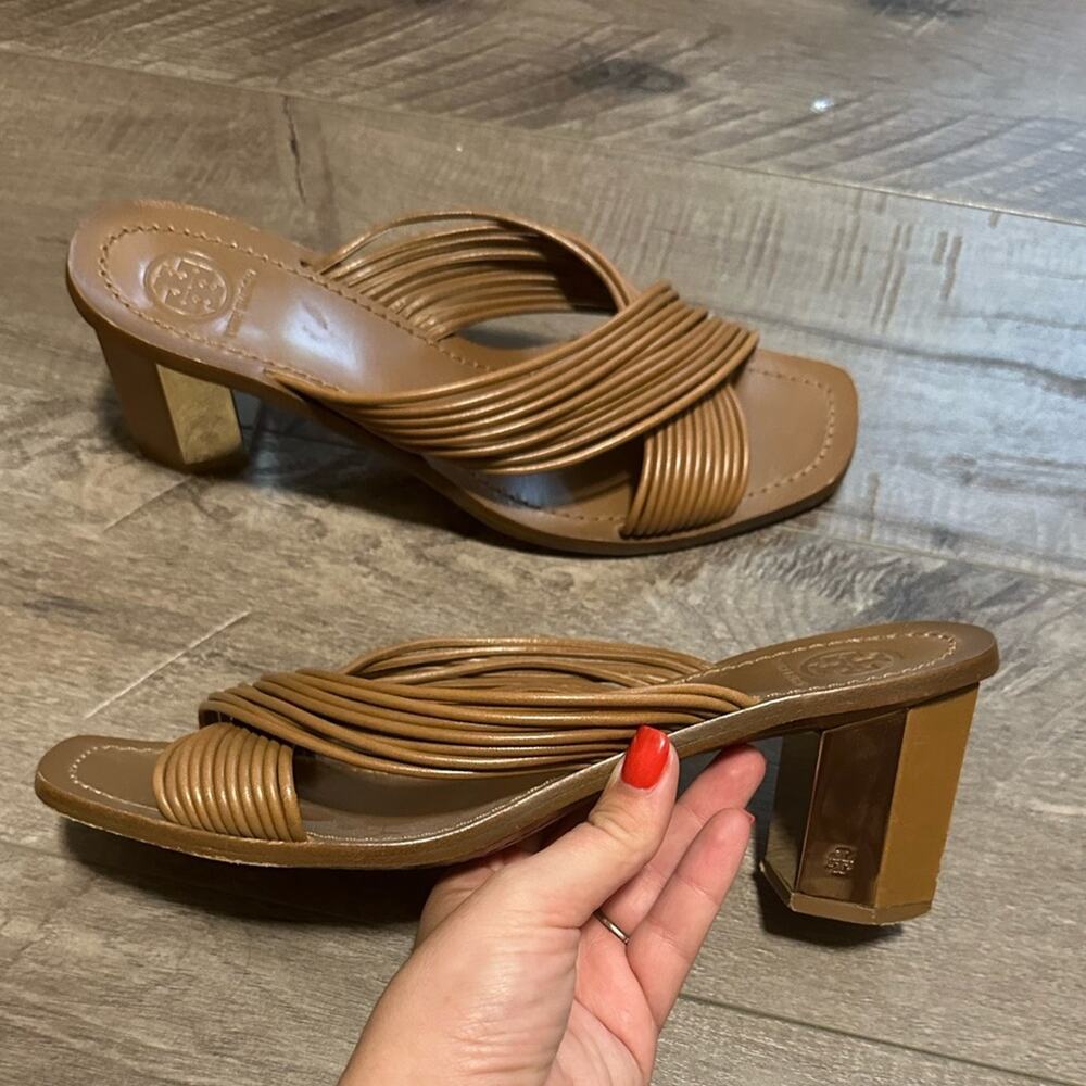 Tory Burch Strappy Block Heel Sandal Brown 9